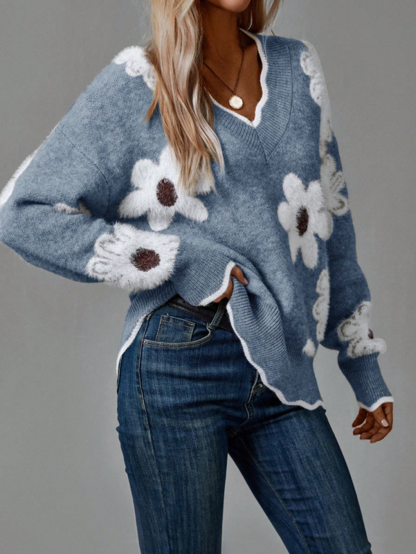 Casual Floral Drop Shoulder MA4