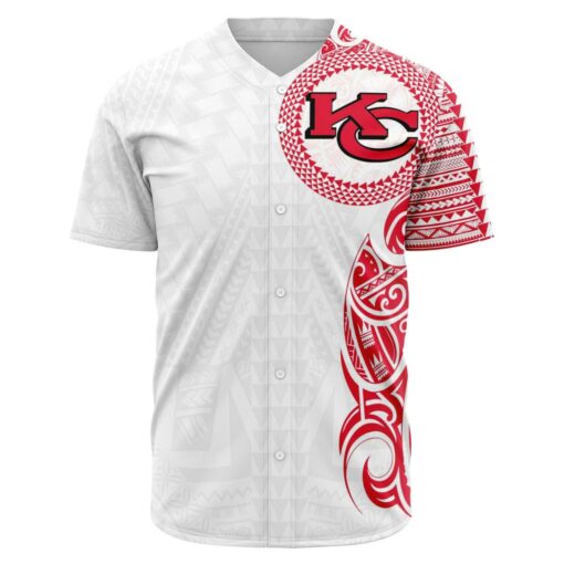 Kansas City Chiefs Baseball Jersey - Polynesian Design Chiefs Shirt White GTS004920