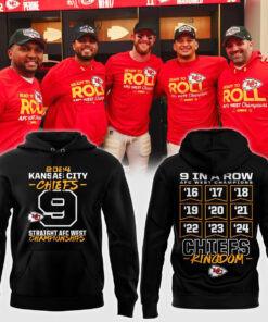 2024 Kansas City Chiefs 9 Straight AFC West Championships Hoodie