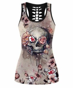 Kansas City Chiefs Skull Flower Limited Edition Womens All Over Print Leggings And Tank Top Us Size Gts002925