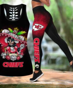 Kansas City Chiefs Skull Girl Limited Edition All Over Print Combo Leggings Tank Top S-5xl New022010