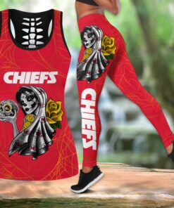Kansas City Chiefs Day Of The Dead Limited Edition All Over Print Combo Leggings Tank Top S-5xl New048610