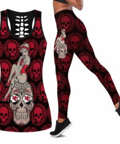 Kansas City Chiefs Halloween Skull Girl Limited Edition All Over Print Combo Leggings Tank Top S-5xl Nla029310