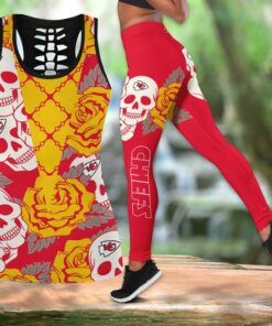 Kansas City Chiefs Skull And Rose Limited Edition All Over Print Combo Leggings Tank Top S-5xl Nla068610
