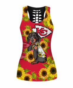 Kansas City Chiefs Dachshund And Sunflowers Limited Edition Legging And Tank Top Nml001110