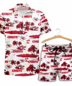 Kansas City Chiefs Coconut Tree Pattern Hawaii Shirt and Shorts Summer NEW019810