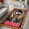 NFL Kansas City Chiefs Halloween Pumpskin Skeleton PREMIUM Area Rug Size S M L NEW050810