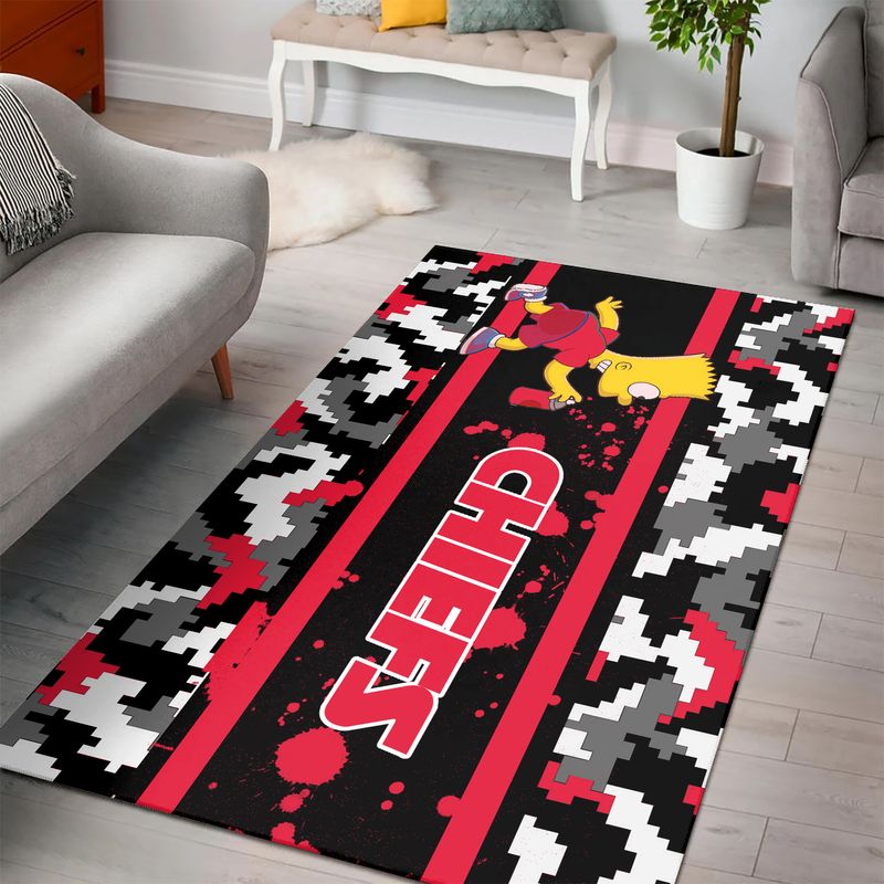NFL Kansas City Chiefs Simpson Camo Pattern PREMIUM Area Rug Size S M L NLA053510