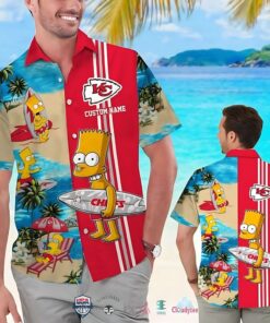 Bart's Chiefs Beach Day Customizable Hawaiian Shirt