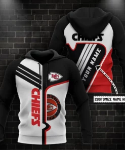 Chiefs Personalized Black and White Fan 3D Hoodie