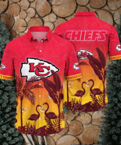 Flamingo and Hibiscus Kansas City Chiefs Hawaiian Shirt