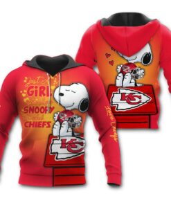 Just A Girl Who Love Snoopy And Chiefs Hoodie