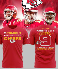 Kansas City Chiefs AFC West Champions 9 Straight 2024 Shirt