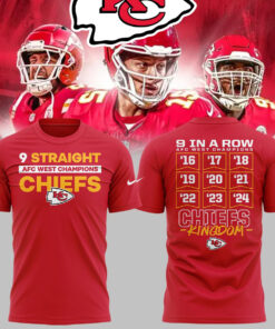 Kansas City Chiefs AFC West Champs Celebrate 9th Time Shirt