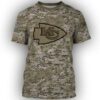 Kansas City Chiefs Camo All Over Print 3d Men's And Women's T-Shirts Sizes S-5xl Pt1322