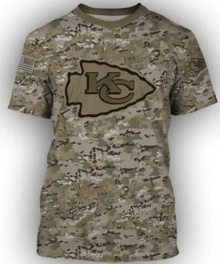 Kansas City Chiefs Camo All Over Print 3d Men's And Women's T-Shirts Sizes S-5xl Pt1322