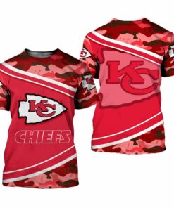 Kansas City Chiefs Camo Limited Edition All Over Print T Shirt Unisex Size Nla001310