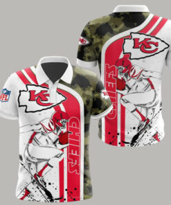 Kansas City Chiefs Camouflage Player 3D Polo Shirt