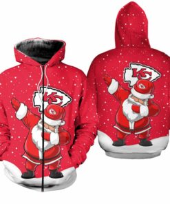 Kansas City Chiefs Christmas Dab Santa Hoodie Zip Hoodie Limited Edition Size S-5xl New063710