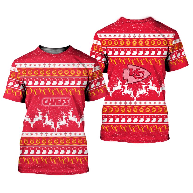 Kansas City Chiefs Christmas Pattern Limited Edition Unisex T-Shirts Nla038410
