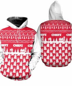 Kansas City Chiefs Christmas Pattern Pine Hoodie Zip Up Hoodie Nla039010