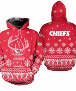 Kansas City Chiefs Christmas Reindeer Hoodie Zip Hoodie Fleece Zip Hoodie S-5xl New055610