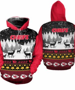 Kansas City Chiefs Christmas Reindeer Hoodie Zip Up Hoodie Nla036010