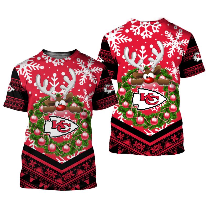 Kansas City Chiefs Christmas Reindeer Limited Edition Unisex T-Shirts Nla029710