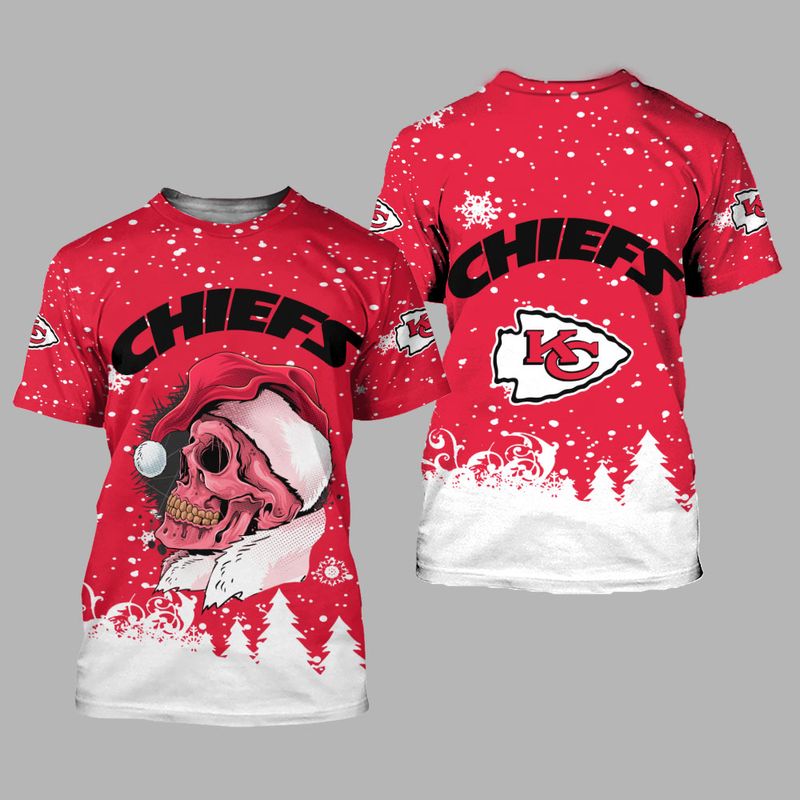 Kansas City Chiefs Christmas Skull Limited Edition Unisex T-Shirts Nla032710