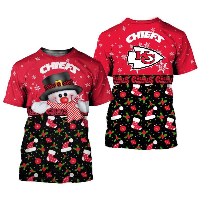 Kansas City Chiefs Christmas Snowman Limited Edition Unisex T-Shirts Nla034510