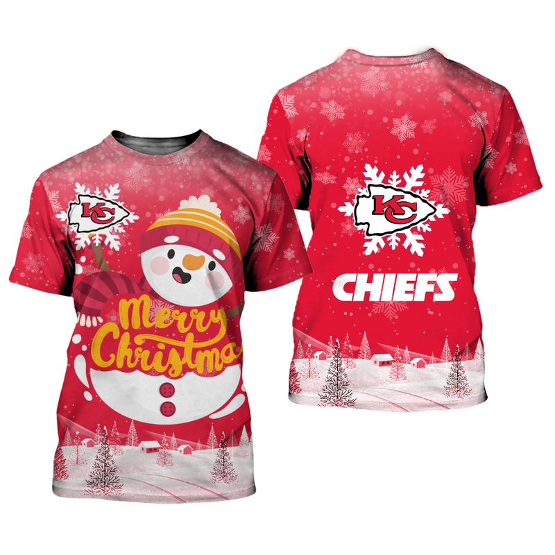 Kansas City Chiefs Christmas Snowman Limited Edition Unisex T-Shirts Nla036310