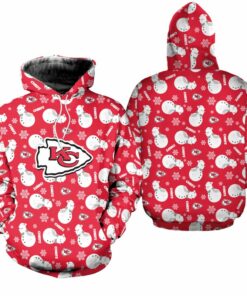 Kansas City Chiefs Christmas Snowman Patterns Hoodie Zip Hoodie Fleece Hoodie New061810
