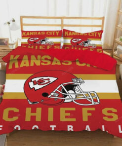 Kansas City Chiefs Classic Red Helmet Stripe Bedding Set