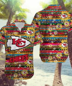 Kansas City Chiefs Colorful Flower Palm Leaf Hawaiian Shirt