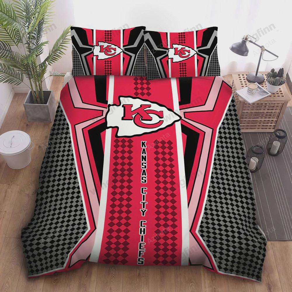 Kansas City Chiefs Diamond Grid Bedding Set