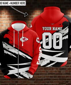 Kansas City Chiefs Dynamic Brushstroke Custom Hoodie