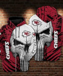 Kansas City Chiefs Fierce Skull 3D Hoodie