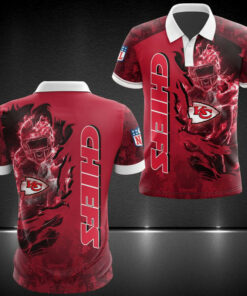 Kansas City Chiefs Fiery Player 3D Polo Shirt