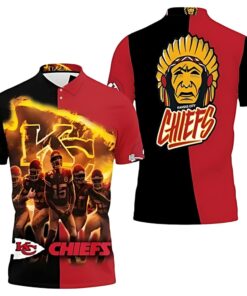 Kansas City Chiefs Flame of Glory 3D Polo Shirt
