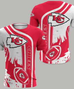 Kansas City Chiefs Flaming Football 3D Shirt