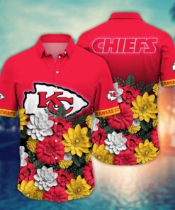 Kansas City Chiefs Floral Burst Hawaiian Shirt