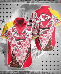 Kansas City Chiefs Floral Pattern Hawaiian Shirt