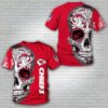 Kansas City Chiefs Floral Skull All Over Print 3d Men's And Women's T-Shirts Sizes S-5xl Dm376