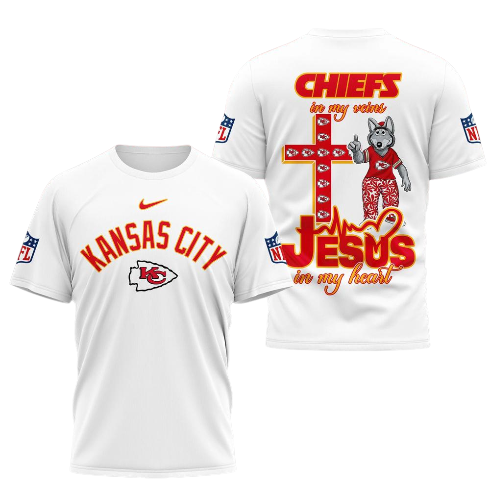 Kansas City Chiefs Football And Jesus 3D Shirt
