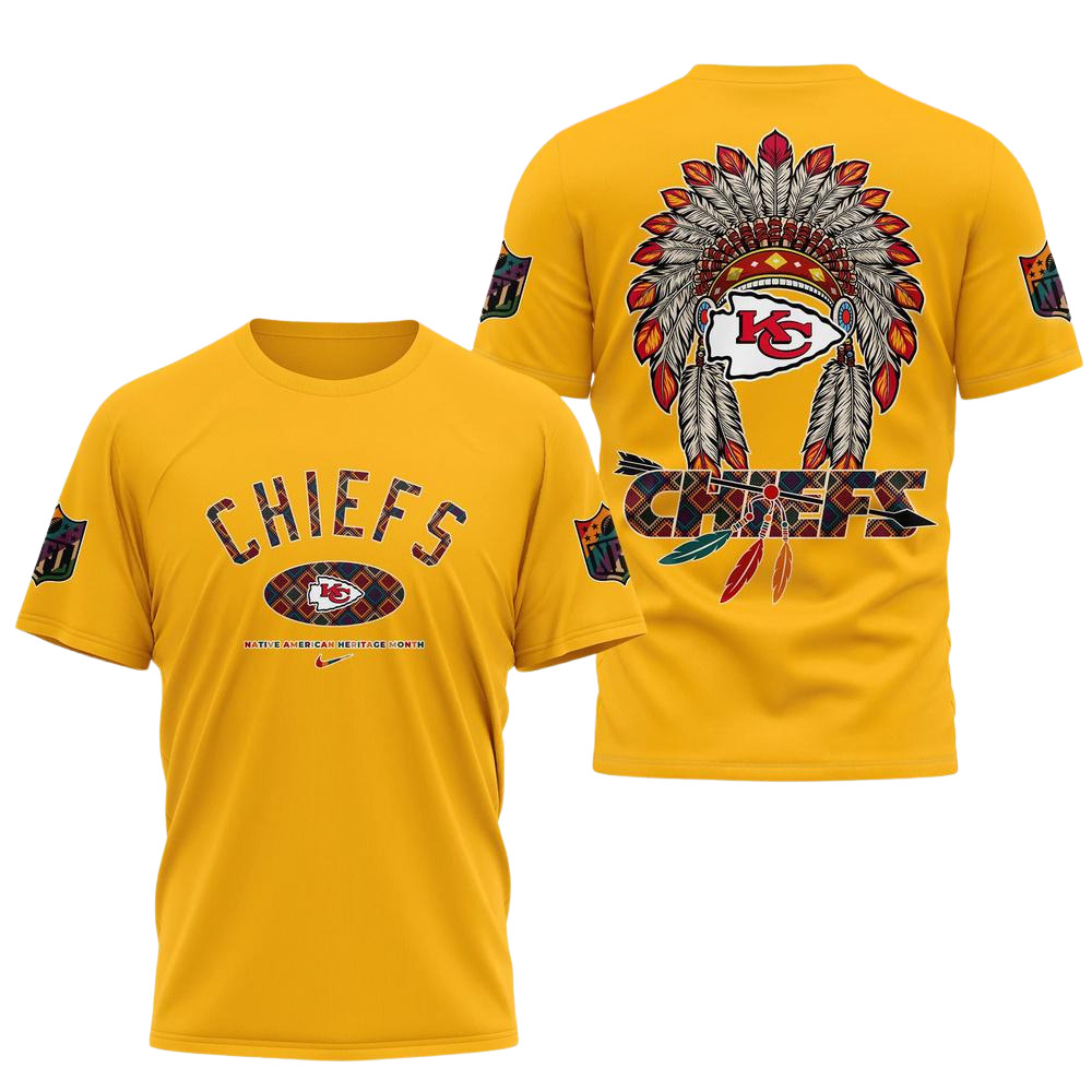 Kansas City Chiefs Football Native American Heritage Month Unisex 3D Shirt
