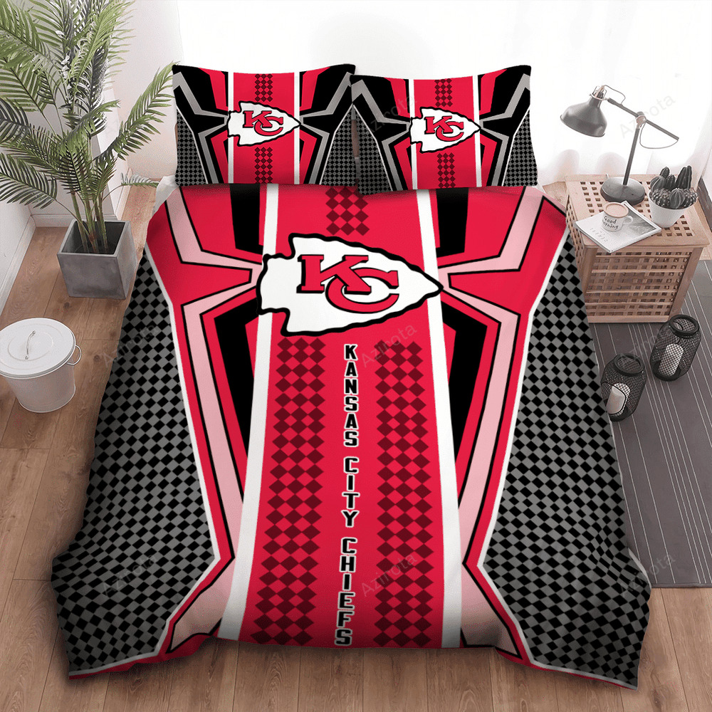 Kansas City Chiefs Geometric Diamond Pattern Bedding Set