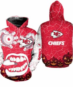 Kansas City Chiefs Give Me Eyes Halloween Hoodie Zip Up Hoodie Fleece Nla022810