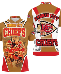 Kansas City Chiefs Golden Gridiron 3D Polo Shirt
