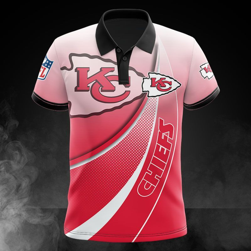 Kansas City Chiefs Gradient Curve 3D Shirt - Image 2