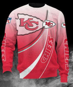 Kansas City Chiefs Gradient Curve 3D Sweatshirt